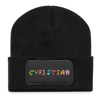 Christian - Recycelte Patch Beanie - Schwarz - Vorne