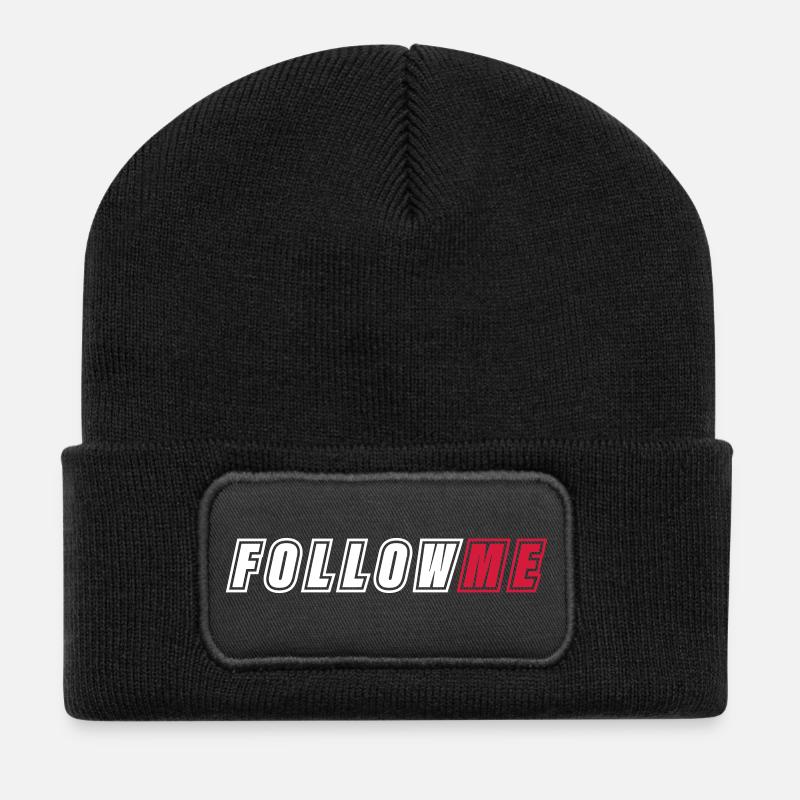 FOLLOW ME - Recycelte Patch Beanie - Schwarz