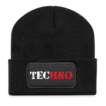 Techno ArmyLook - Recycelte Patch Beanie - Schwarz - Vorne
