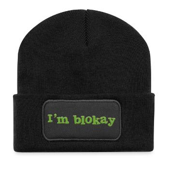 Je m’appelle blokay - Beanie recyclé à patch - noir - Devant