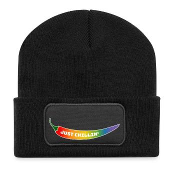 CSD T-Shirt Rainbow Chili just chillin - Recycled Patch Beanie - black - Front