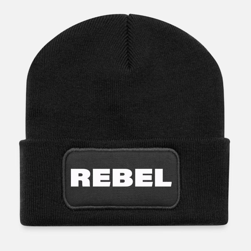 REBEL - Recycled Patch Beanie - black