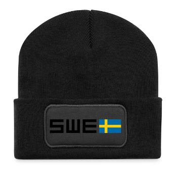 Schweden - Recycelte Patch Beanie - Schwarz - Vorne