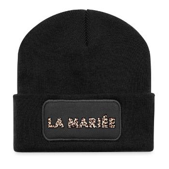 Die Leopardenbraut - Recycelte Patch Beanie - Schwarz - Vorne