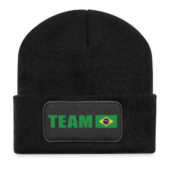 Support Team Brazil - Recycled Patch Beanie - black - Front