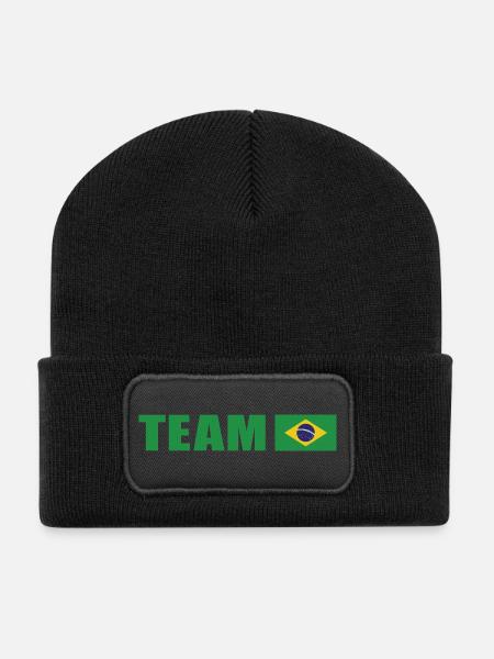 Équipe de soutien au Brésil - Beanie recyclé à patch - noir