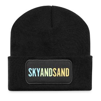 Sky And Sand - Recycelte Patch Beanie - Schwarz - Vorne