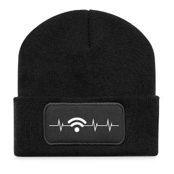 Le WiFi est ma bouée de sauvetage - Beanie recyclé à patch - noir - Devant