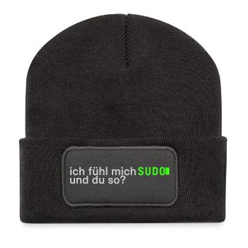 Ich fühl mich SUDO und du so? | Lustig Informatik - Recycelte Patch Beanie - Dunkelgrau - Vorne