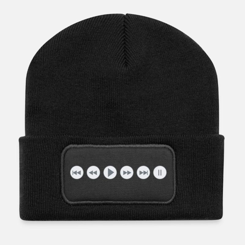 Play - Recycelte Patch Beanie - Schwarz