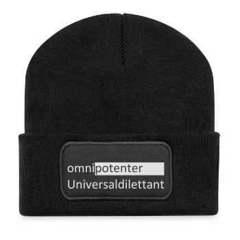 omnipotenter Universaldilettant - Recycelte Patch Beanie - Schwarz - Vorne