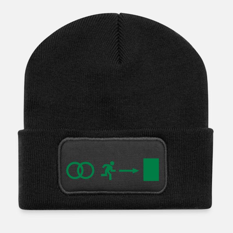 Hochzeit - Junggeselle - Recycelte Patch Beanie - Schwarz