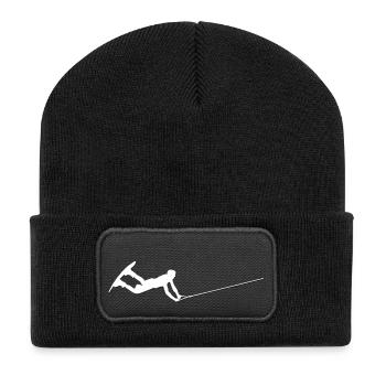 Wakeboarder WHITE/black - Recycelte Patch Beanie - Schwarz - Vorne