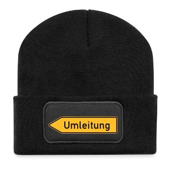 Umleitung Links - Recycelte Patch Beanie - Schwarz - Vorne