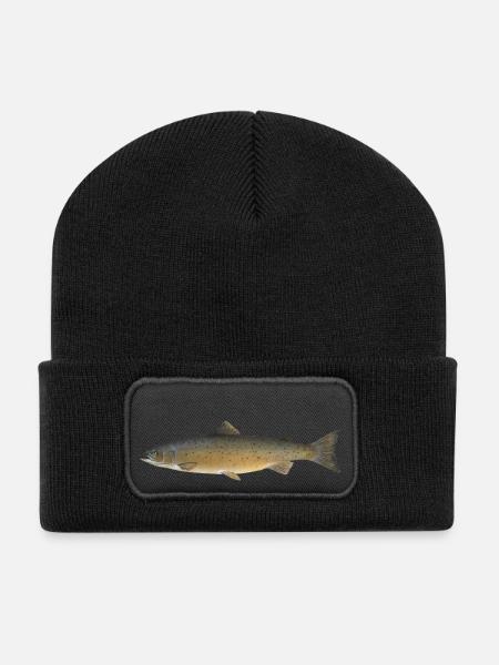 fish471 - Recycelte Patch Beanie - Schwarz