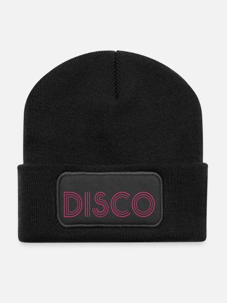 Disco - Hipster - Recycelte Patch Beanie - Schwarz