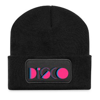 disco - Recycelte Patch Beanie - Schwarz - Vorne
