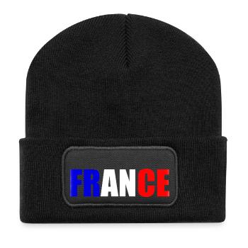 france - Beanie recyclé à patch - noir - Devant
