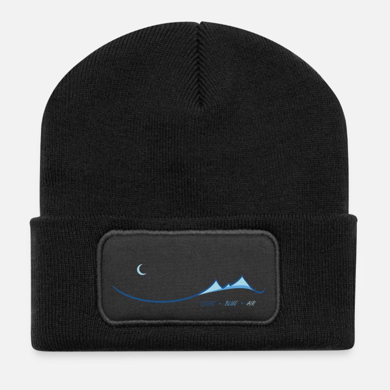 Clean Blue Air - Recycled Patch Beanie - black