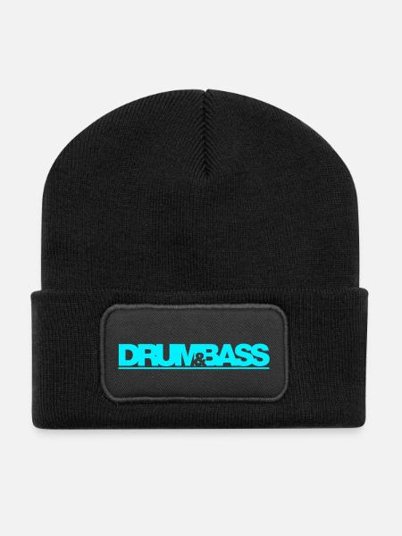 Drum & Bass - Beanie recyclé à patch - noir