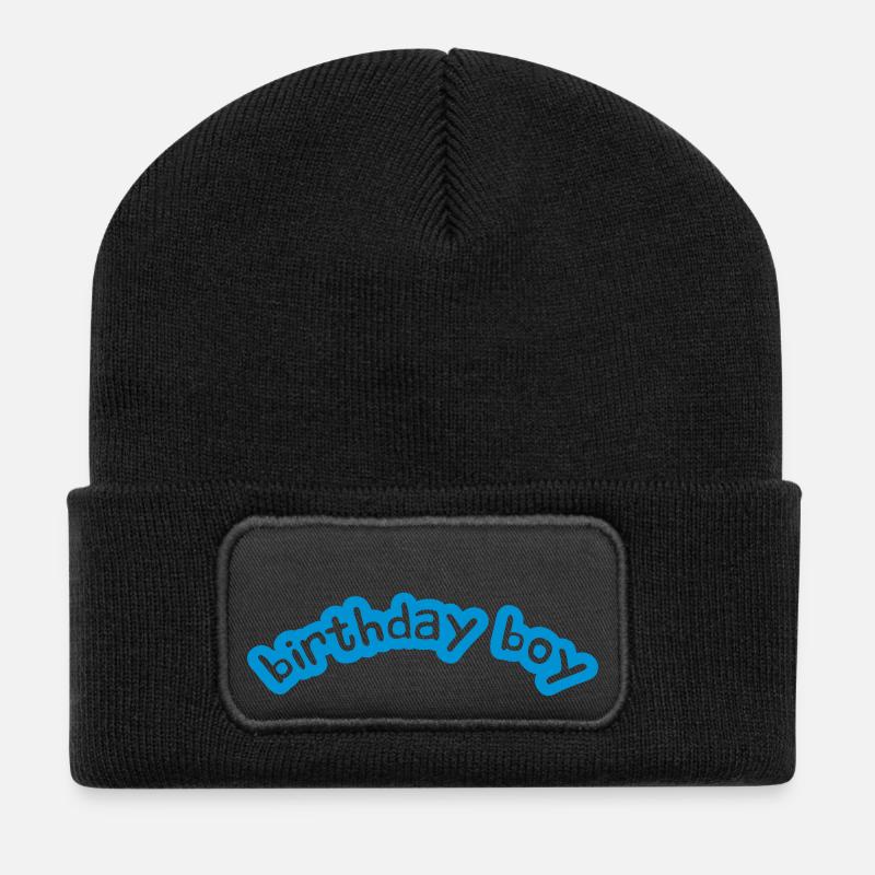Happy Birthday Boy Comic Logo - Recycelte Patch Beanie - Schwarz