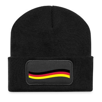 Deutschland - Recycelte Patch Beanie - Schwarz - Vorne