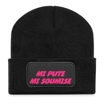 Mi Pute Mi Soumise - Beanie recyclé à patch - noir - Devant