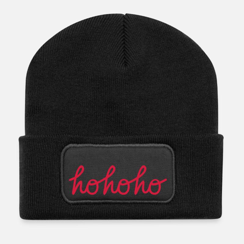 Hohoho - Recycelte Patch Beanie - Schwarz