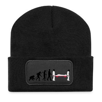 evolution_sanitaeter_09_201602_3c - Recycelte Patch Beanie - Schwarz - Vorne