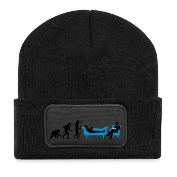 evolution_therapeut_psychologe_11_2016_b - Recycelte Patch Beanie - Schwarz - Vorne