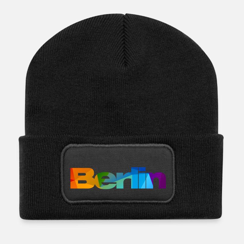 Berlin bunt T-Shirt - Recycelte Patch Beanie - Schwarz