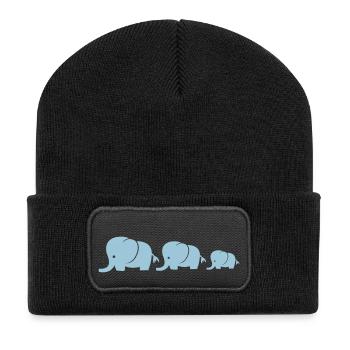 elefanten_familie - Recycled Patch Beanie - black - Front