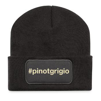PINOT GRIGIO - Vin Blanc - Vin - Sommelier - Beanie recyclé à patch - charbon - Devant