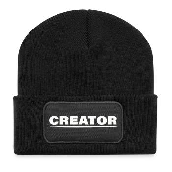 CREATOR - Recycelte Patch Beanie - Schwarz - Vorne