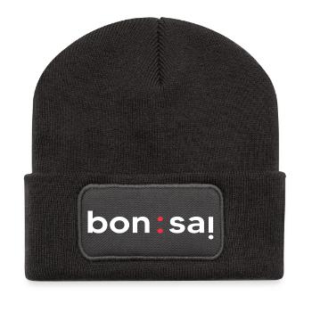Bonsai Bonsaibaum shohin japanischer Garten Mame - Recycelte Patch Beanie - Dunkelgrau - Vorne