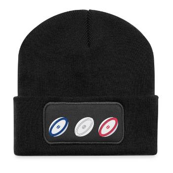 Cadeau sport Rugby - Beanie recyclé à patch - noir - Devant