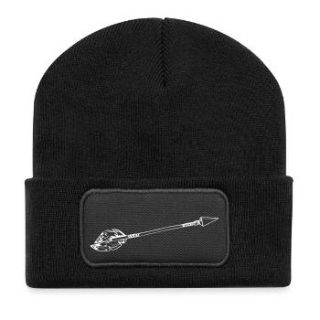 pfeil - Recycelte Patch Beanie - Schwarz - Vorne