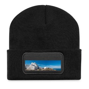 Mykonos old city Church of Panagia Paraportiani - Recycled Patch Beanie - black - Front
