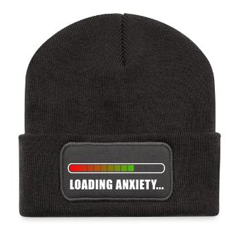 Loading L’anxiété... - Beanie recyclé à patch - charbon - Devant
