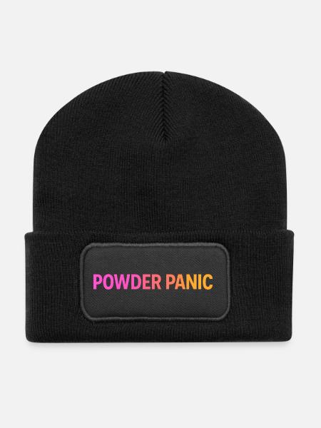 Powder Panic - Recycelte Patch Beanie - Schwarz