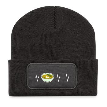 Heartbeat for Ramen - Recycelte Patch Beanie - Dunkelgrau - Vorne