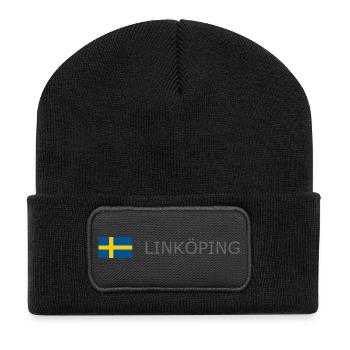 Drapeau de la Suède - Linköping - Sverige - Schweden - Beanie recyclé à patch - noir - Devant