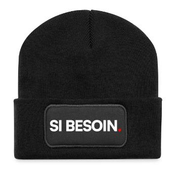 Si besoin - Beanie recyclé à patch - noir - Devant