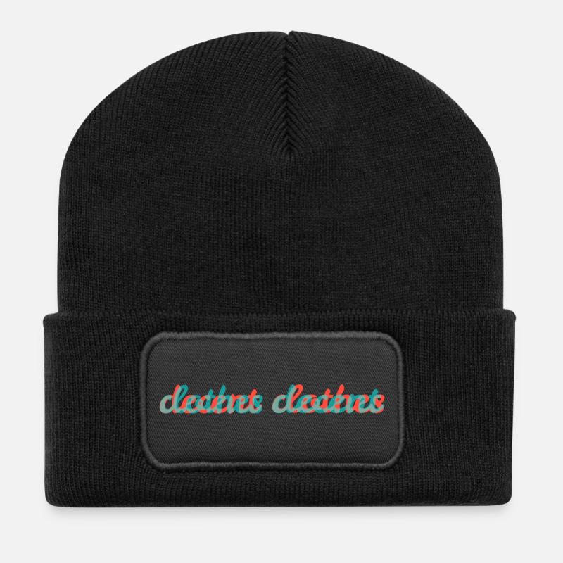 decent clothes - Recycelte Patch Beanie - Schwarz