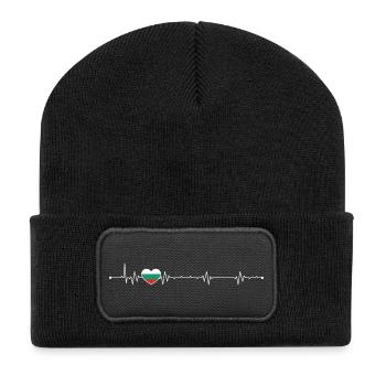 Heartbeat drapeau de la Bulgarie - Beanie recyclé à patch - noir - Devant