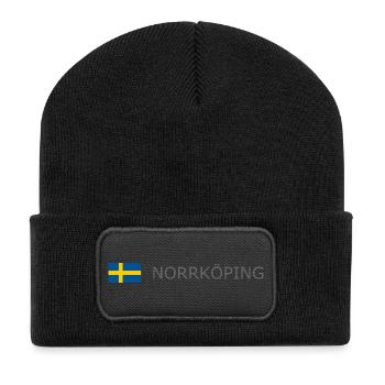 Drapeau de la Suède - Norrköping - Sverige - Schweden - Beanie recyclé à patch - noir - Devant