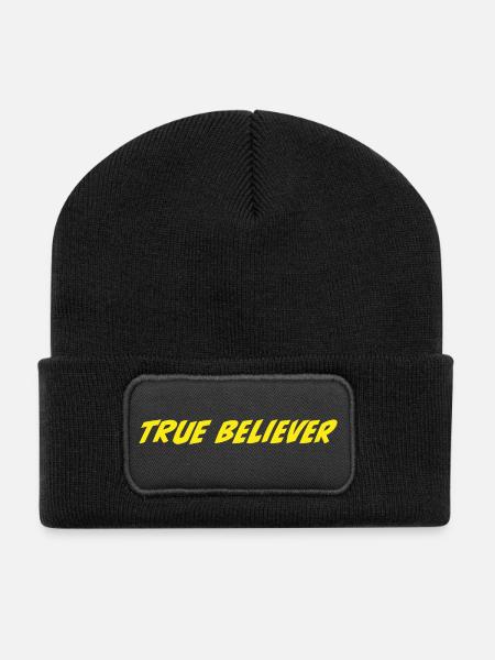 Wahrer Gläubiger - Recycelte Patch Beanie - Schwarz