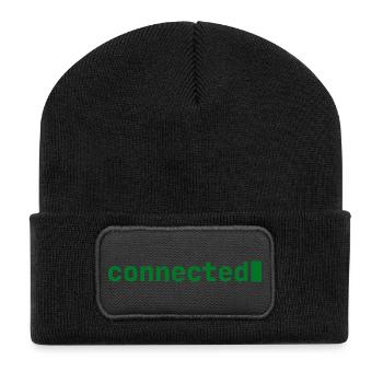 connected | Developer mood | dark - Recycled Patch Beanie - black - Front