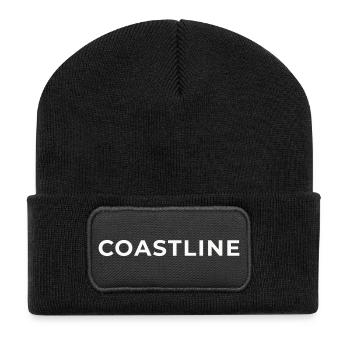 Küstenlinie - Recycelte Patch Beanie - Schwarz - Vorne