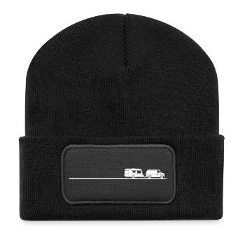 Chemise de camping caravane pour les amateurs de caravanes - Beanie recyclé à patch - noir - Devant
